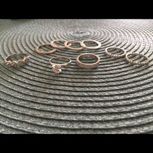 Lot 9 CZ Diamond Sterling Silver .925 Rings